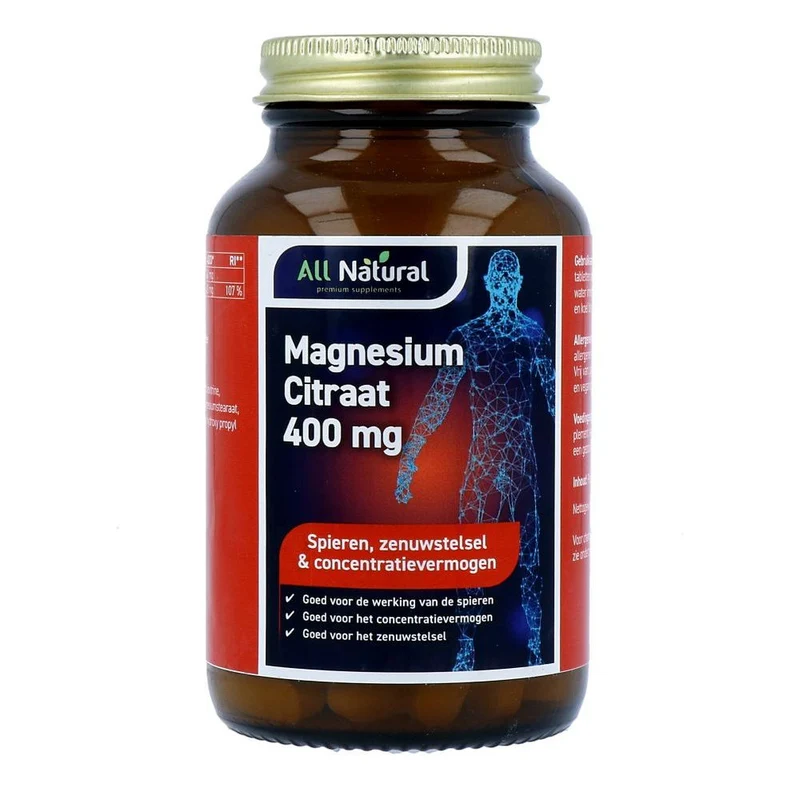 All Natural Magnesium Citraat 400mg 60 tb