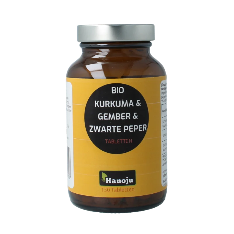 Hanoju Kurkuma + gember + piperine 500 mg 150 tabletten