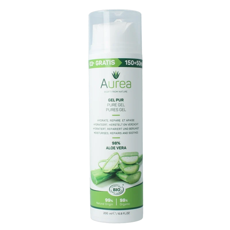 Aurea Aloe vera huidgel 150+50 bio 200 ml