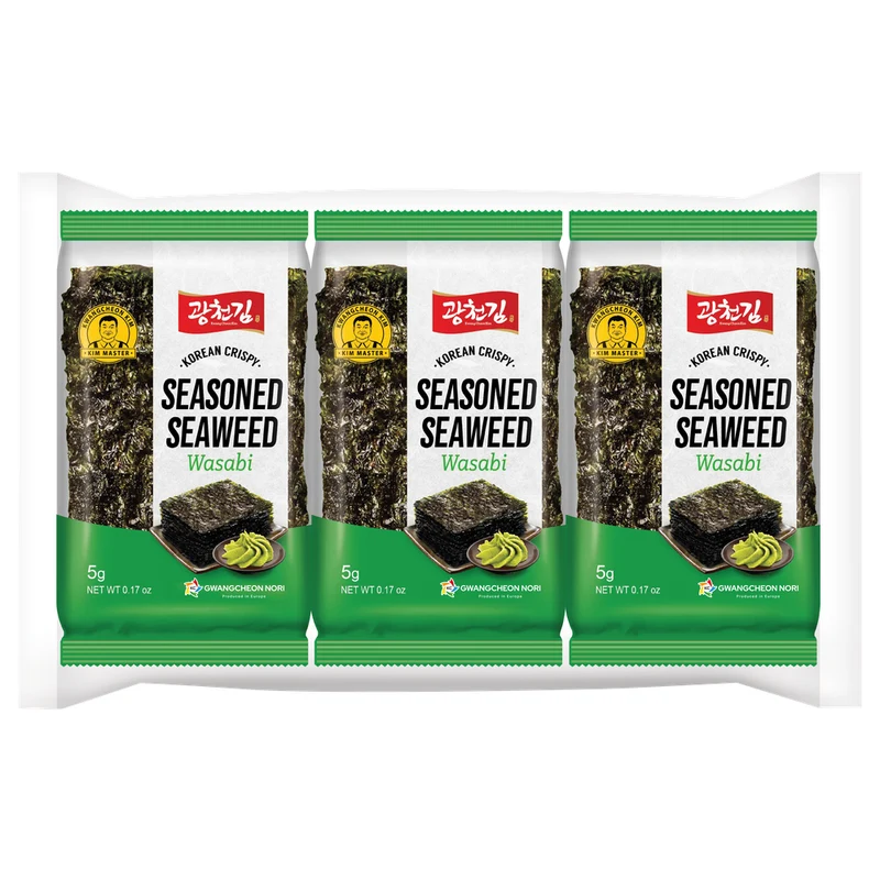 KC Nori Zeewier snack wasabi 3x5 15 gram