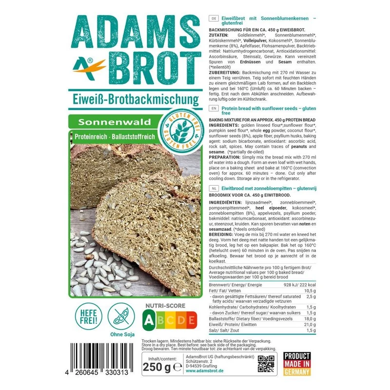 Adams Brot Broodmix Sonnenwald 250 gram