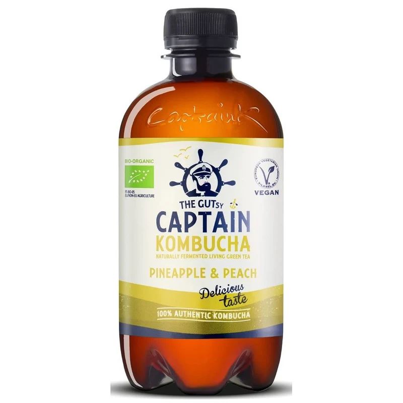 The GUTsy Captain Kombucha Pineapple & Peach 400 ml