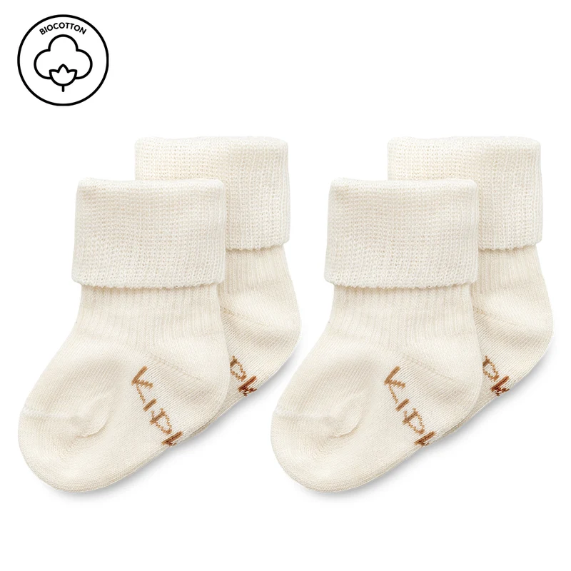 Kipkep Blijf baby sokjes newborn/ prematuur offwhite/wit 1 paar