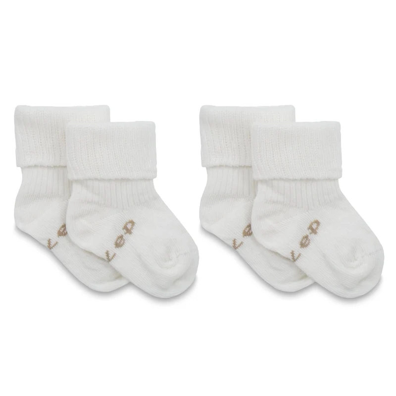 Kipkep Blijf baby sokjes 0-6 mnd offwhite/wit 2 paar