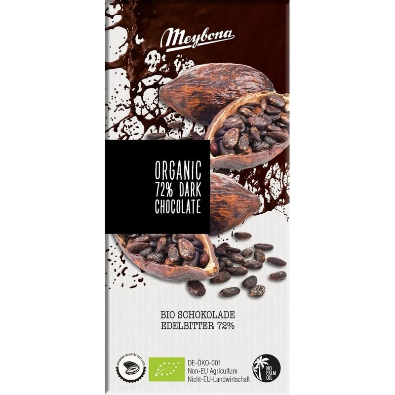 Meybona Organic 72% Dark Chocolate 100 gram