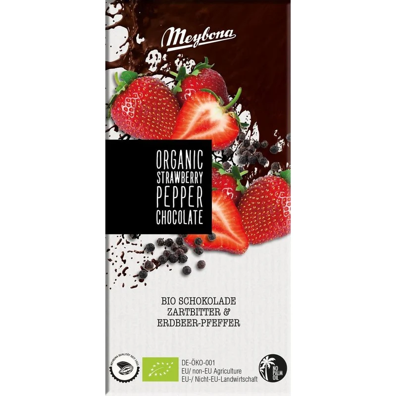 Meybona Organic Strawberry Pepper Chocolate 100 gram