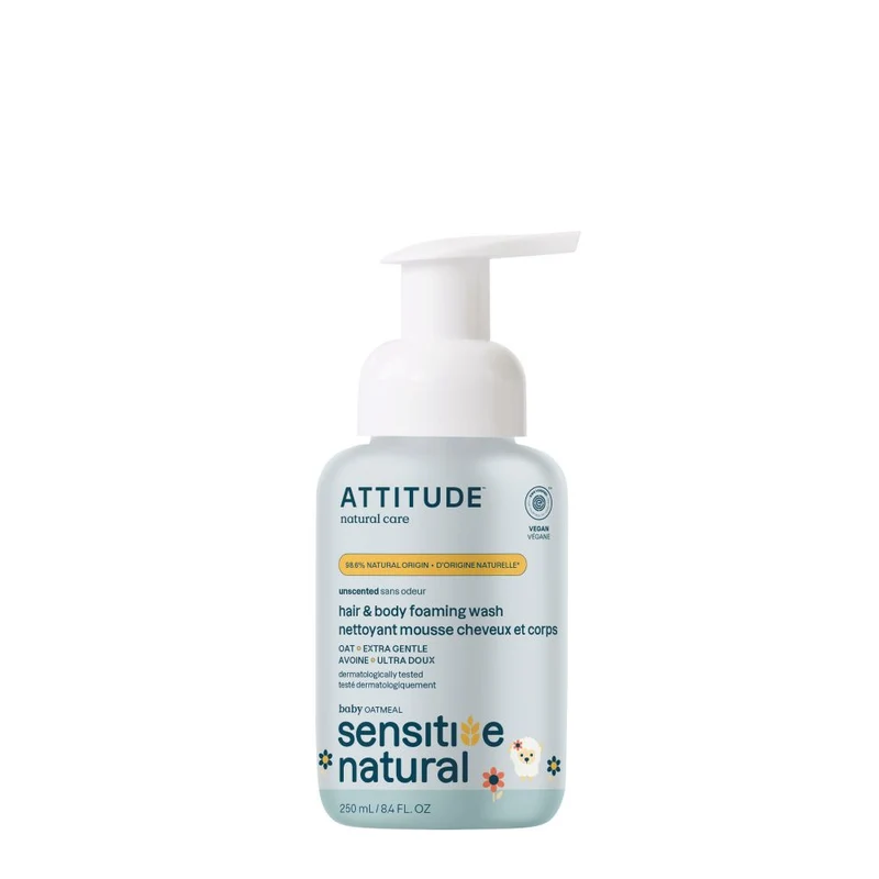 Attitude Sensitive Skin Schuimende Baby Haar & Body wash 250 ml