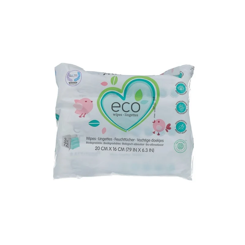 Attitude Ecologische Babydoekjes Navul 3-pack 216 stuks