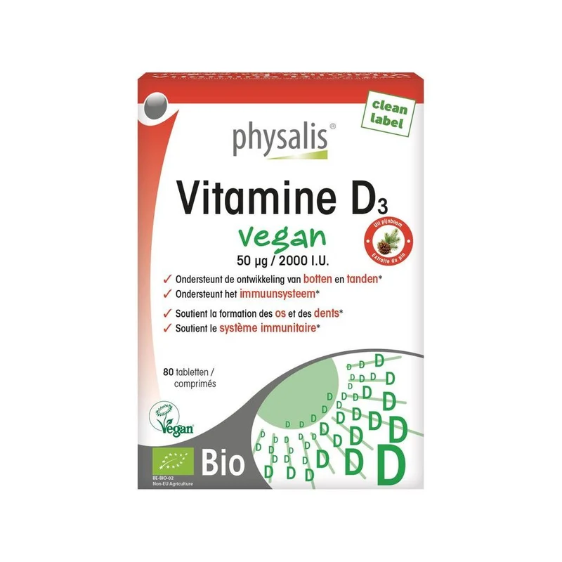 Physalis Vitamine D3 Vegan 80 tabletten