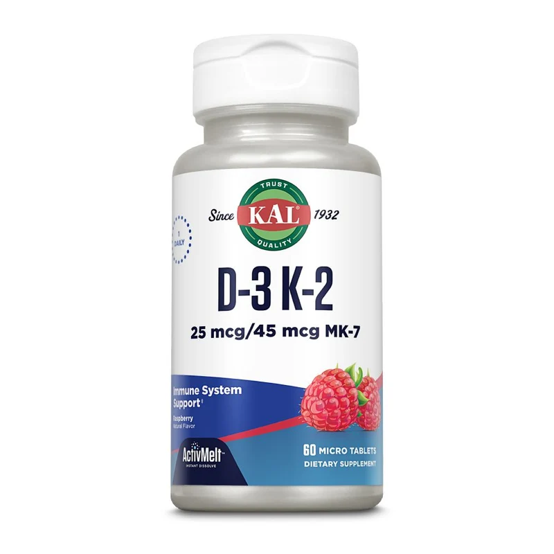 KAL Vitamine D3 1000 IE & K2 45mcg MK-7 ActivMelt 60 tabletten