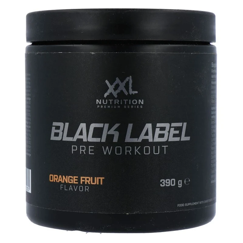 XXL Nutrition Black Label Pre Workout Orange fruit 390 gram
