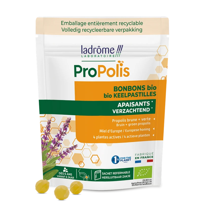 La Drome Propolis keelpastilles bio 50 gram 50g