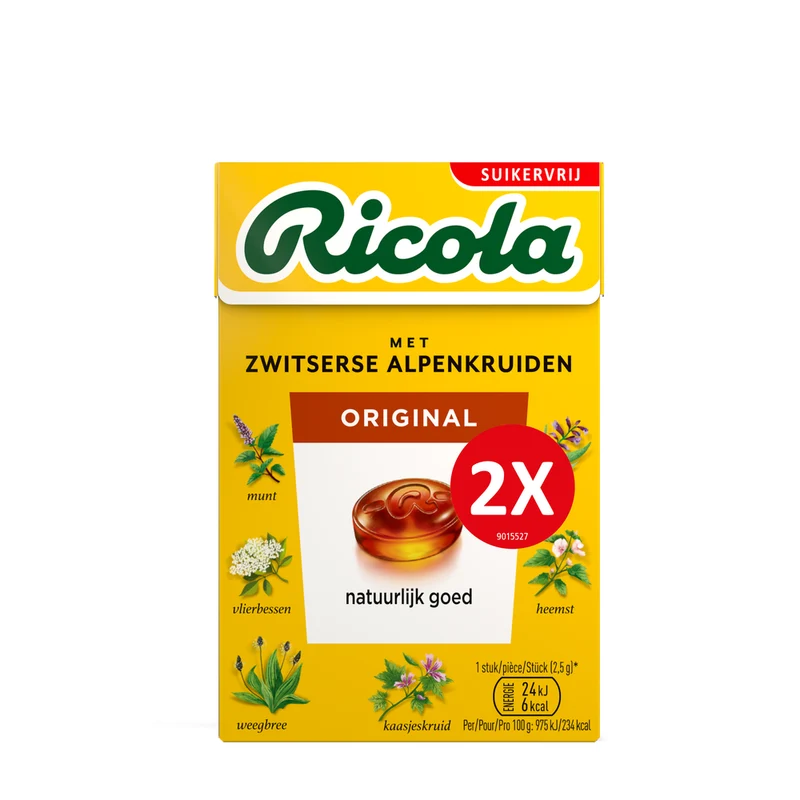 Ricola Original Suikervrij Met Stevia Doosje