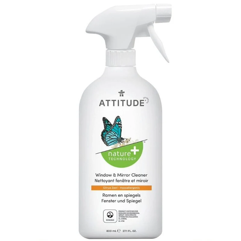 Attitude Nature+ Reiniger Ramen en Spiegels Citrus Zest 800 ml