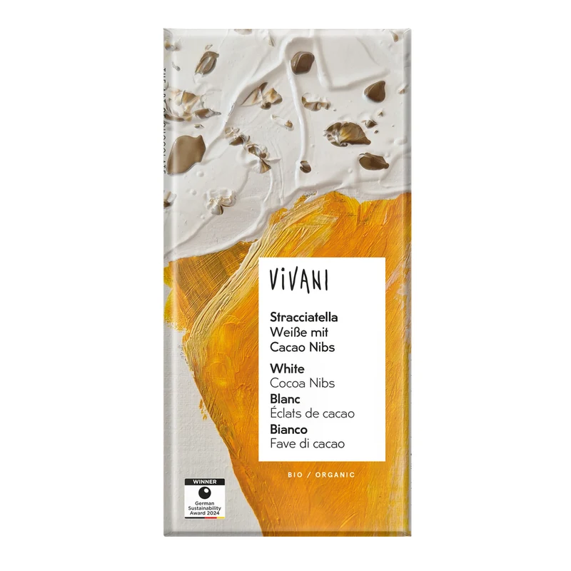 Vivani Chocolade wit stracciatella bio 80 gram