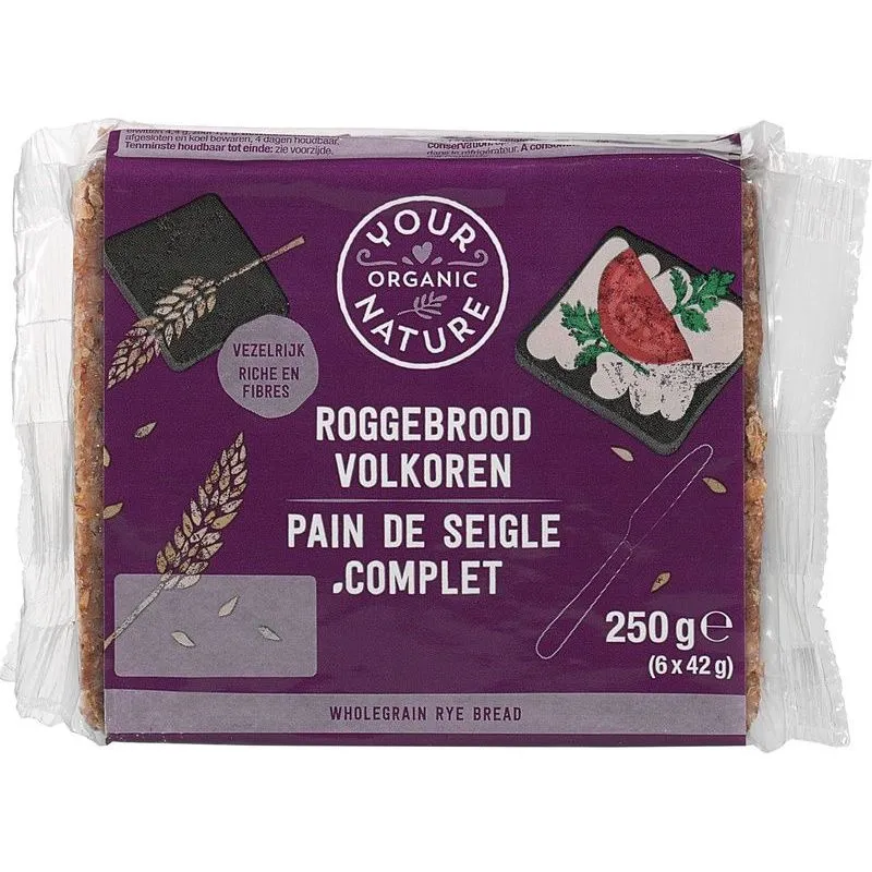 Your Organic Nature Roggebrood volkoren bio 250 gram