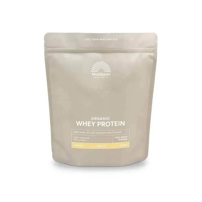 Mattisson Wei proteine poeder 75% vanille biologisch 1 kg