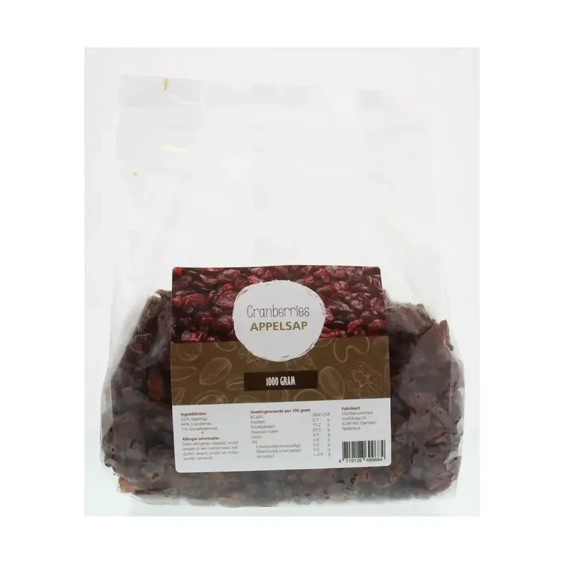 Mijnnatuurwinkel Cranberries gezoet met appeldiksap