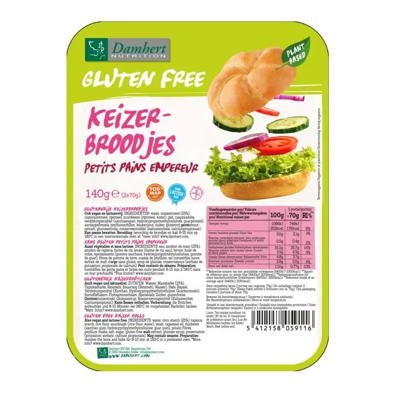 Damhert Keizerbroodje glutenvrij 140 gram