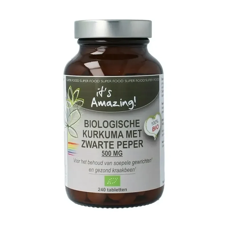 It's Amazing Kurkuma zwarte peper biologisch 240 tabletten