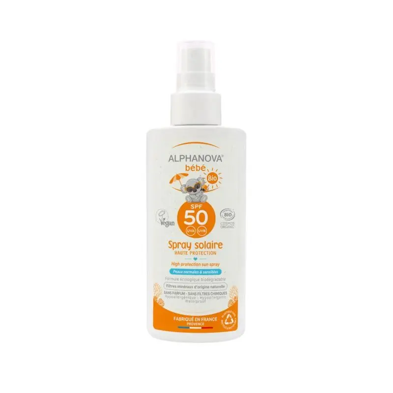 Alphanova Sun zonnebrand spray baby zonder parfum SPF50 125 ml