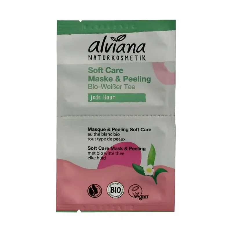 Alviana Soft care mask & peeling met bio witte thee 2 stuks