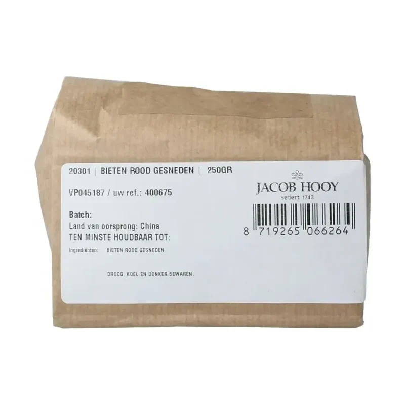 Jacob Hooy Bieten rood gesneden 250 gram