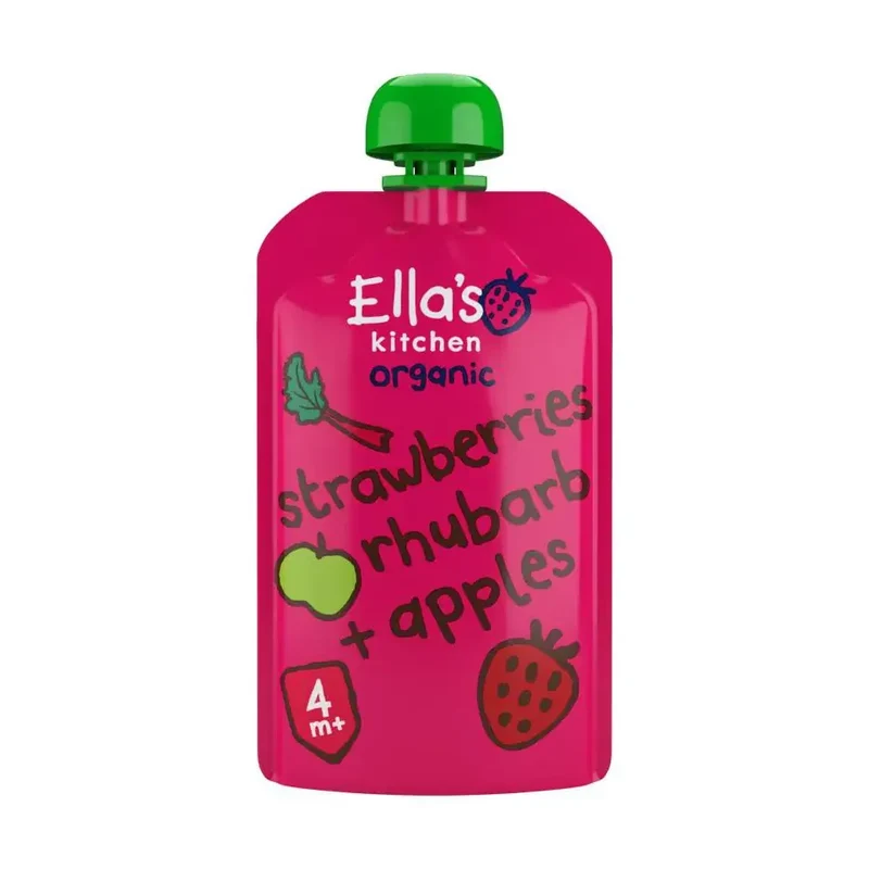 Ella's Kitchen Strawberry rhubarb & apples 4+ 120 gram