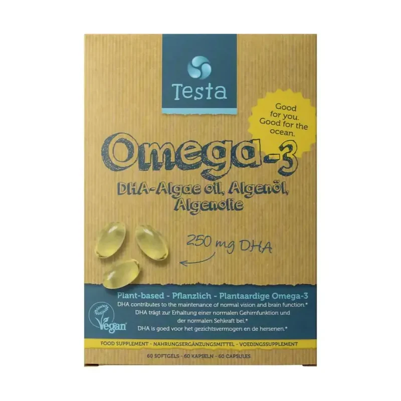 Testa Omega 3 algenolie 250 mg DHA 60 softgels