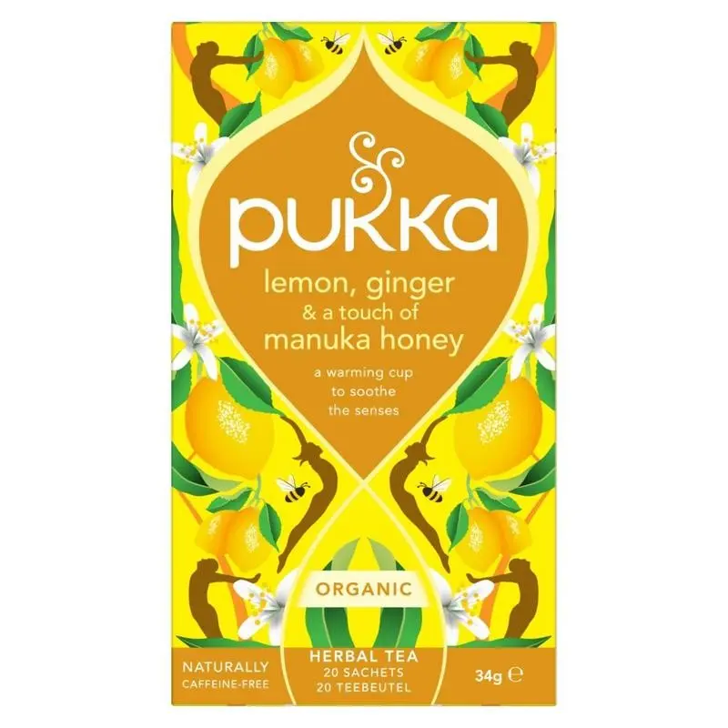 Pukka Lemon ginger touch of Manuka honey biologisch 20 zakjes