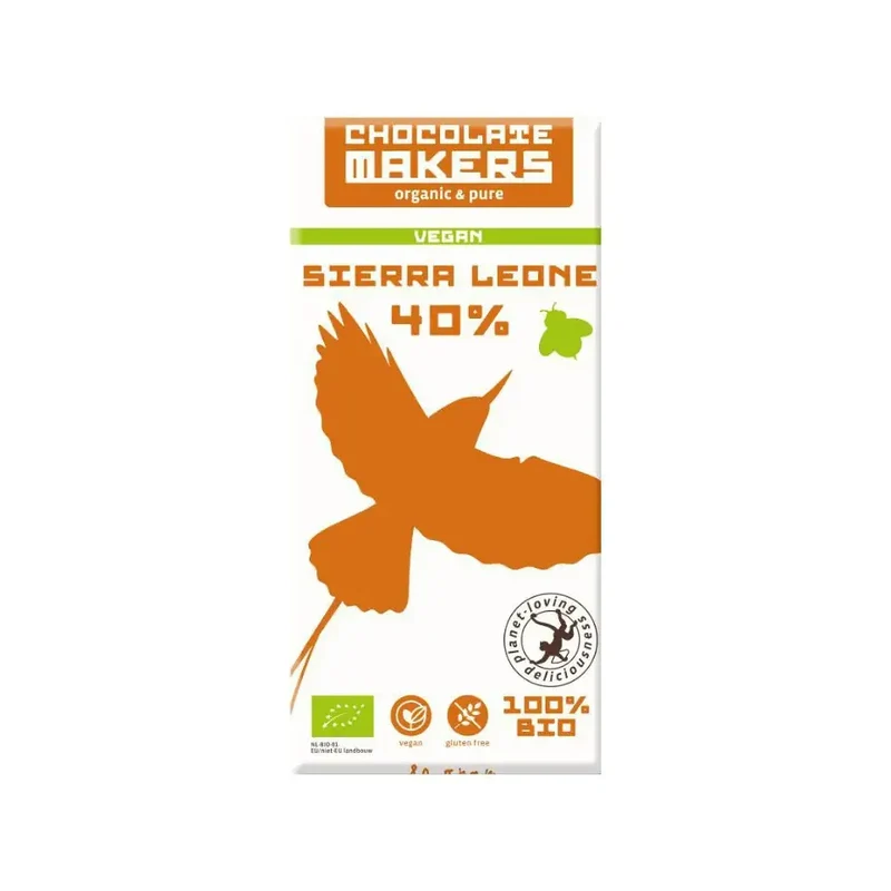 Chocolatemakers Little bee eather 40% vegan bio 80 gram