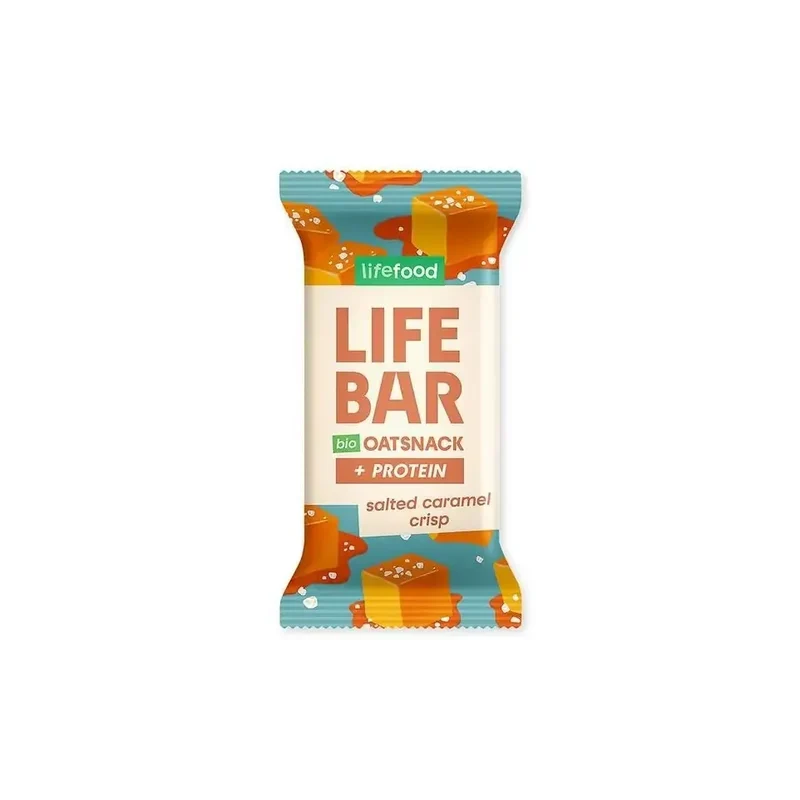 Lifefood Lifebar oatsnack proteine salted caramel crisp biologisch 40 gram
