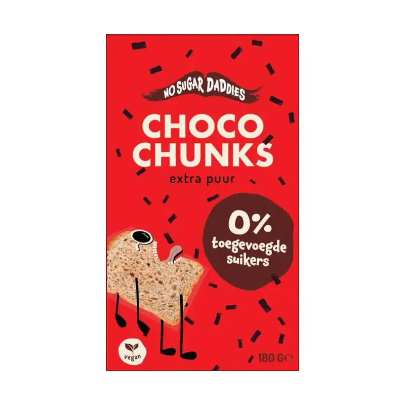 No Sugar Daddies Choco chunks extra puur bio 180 gram