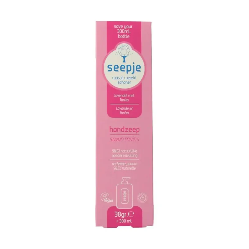 Seepje Handzeep lavendel & tonka navulverpakking 34 gram