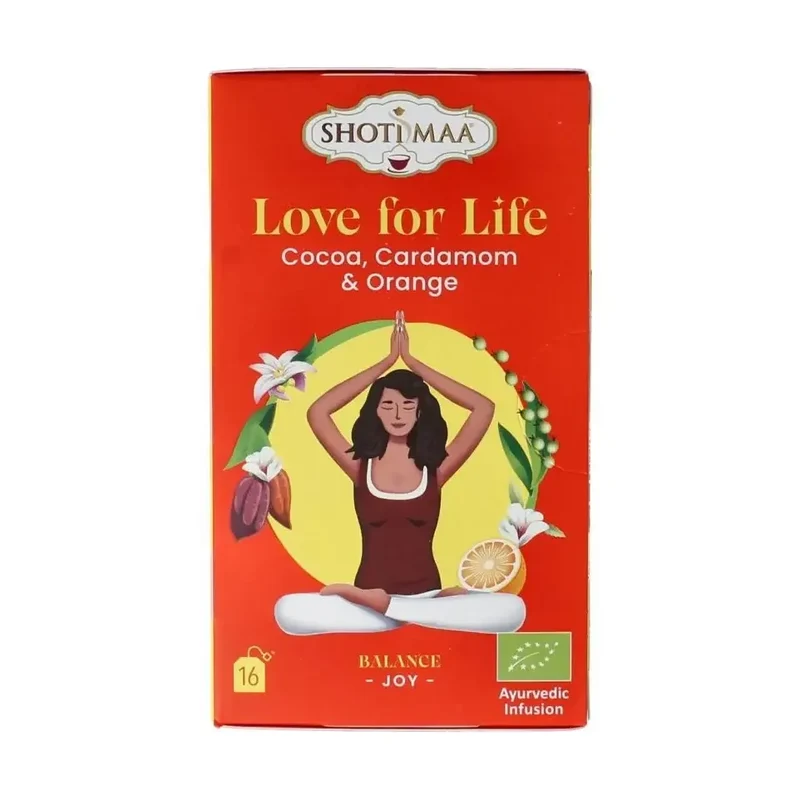 Shoti Maa Love for life cocoa, cardamom & orange 16 zakjes