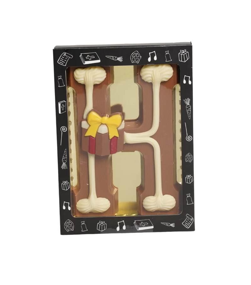 Luxe Gedecoreerde Melk Chocolade Letter H 240 Gram