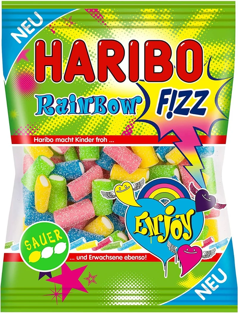 Haribo Rainbow Fizz 100 Gram