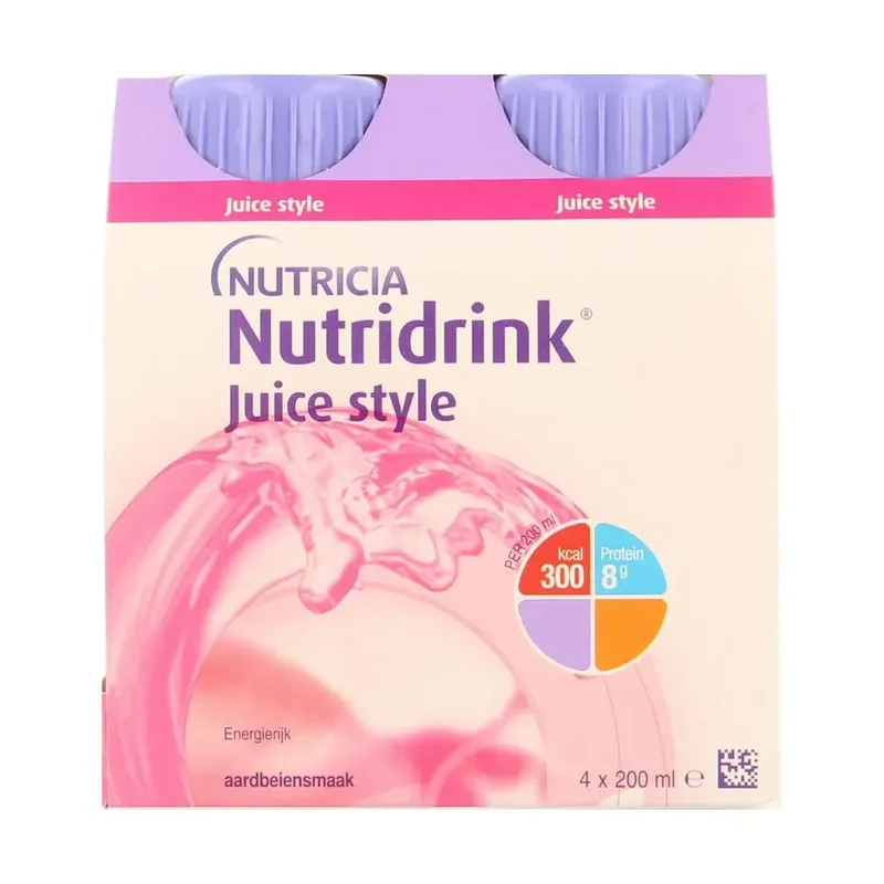 Nutricia Juice style aardbei 200 ml 4 stuks
