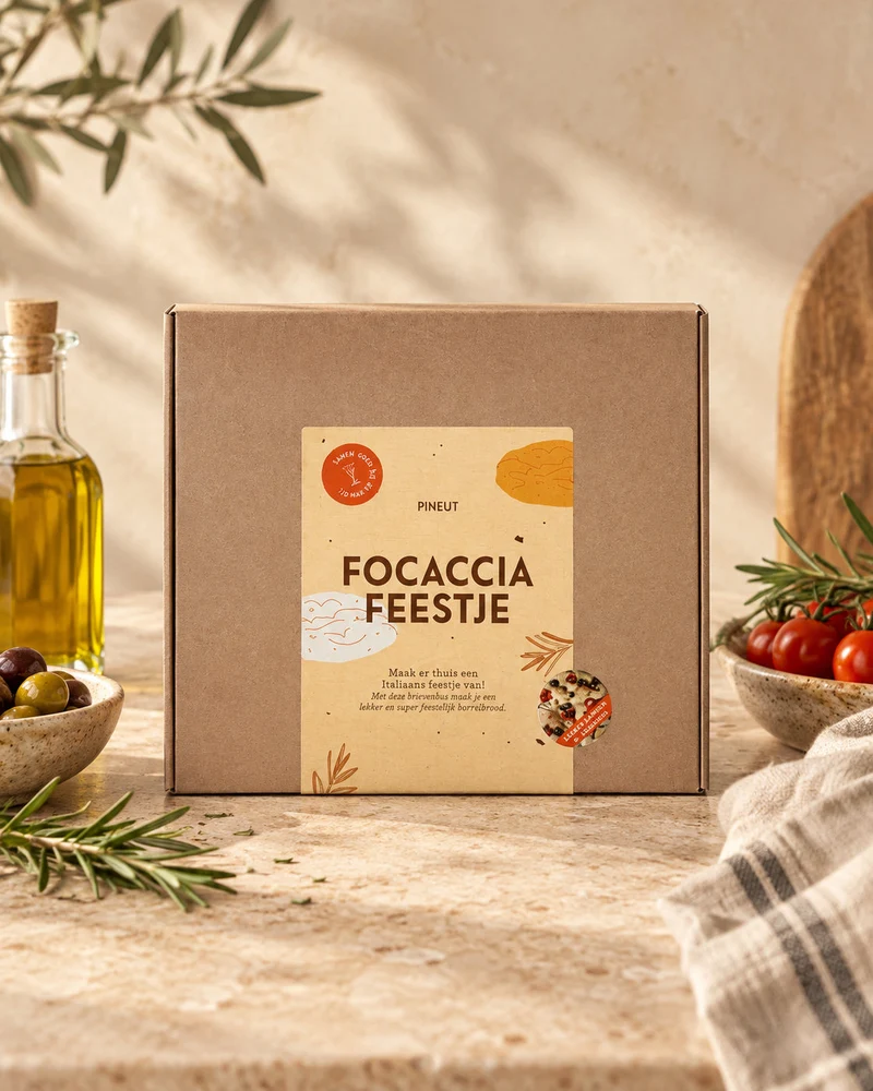 Borrelbrood focaccia feestje | Brievenbuscadeau