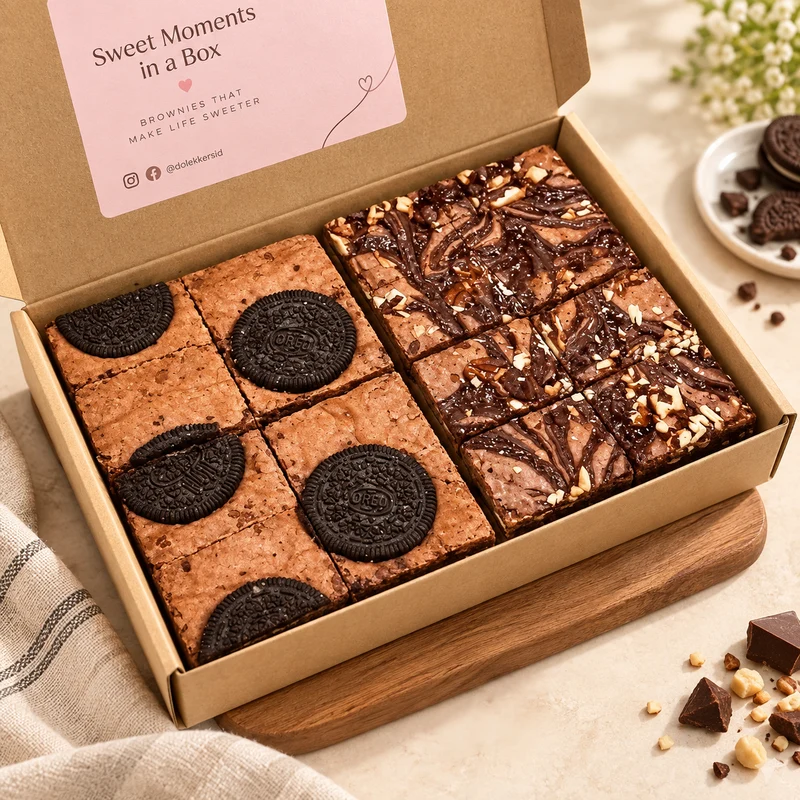Browniebox 16 stuks | Kies zelf 2 smaken