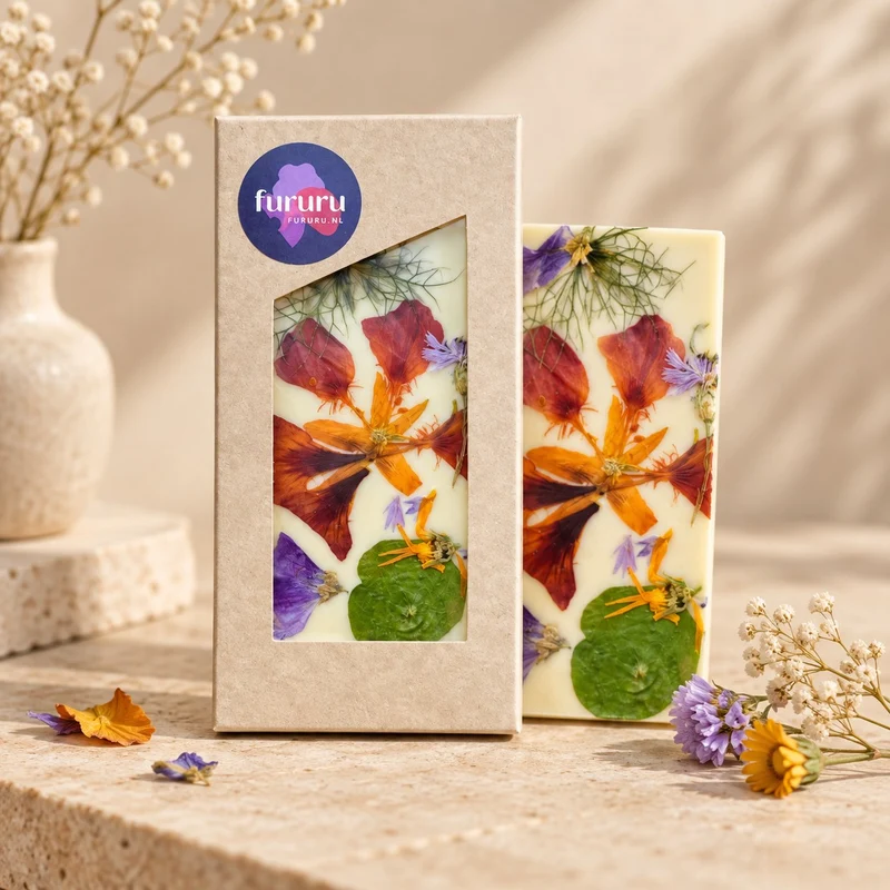 Bloemenreep Wit | Witte Chocolade met Eetbare Bloemen