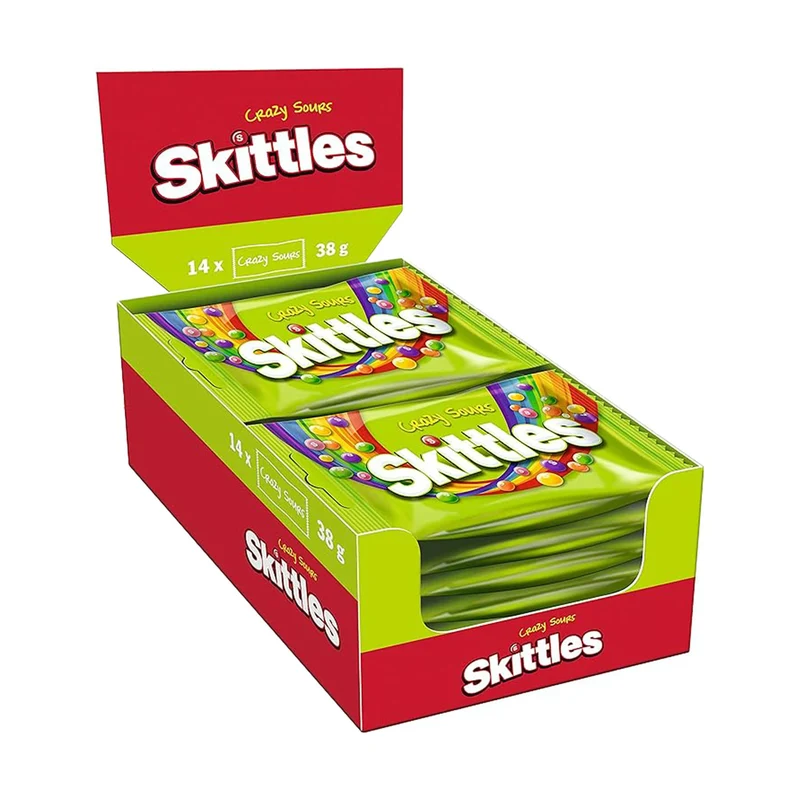 Skittles Crazy Sours Doos 14 x 38 Gram