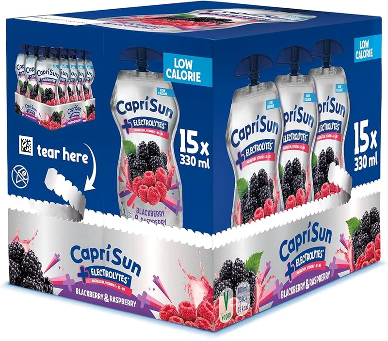 Capri-Sun Elektrolytes Blackberry Raspberry Doos - 15 Stuks