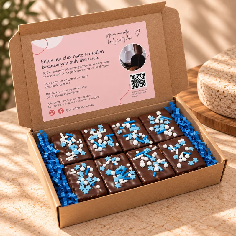 Kraamcadeau | Geboorte brownies 16 stuks
