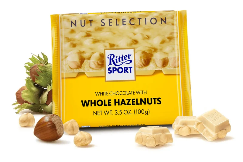 Ritter Sport Hele Hazelnoot Wit 100 Gram