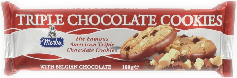 Merba Triple Chocolate Koekjes 180 Gram