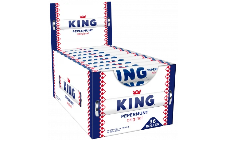 King Pepermunt Rol Doos - 36 x 44 Gram