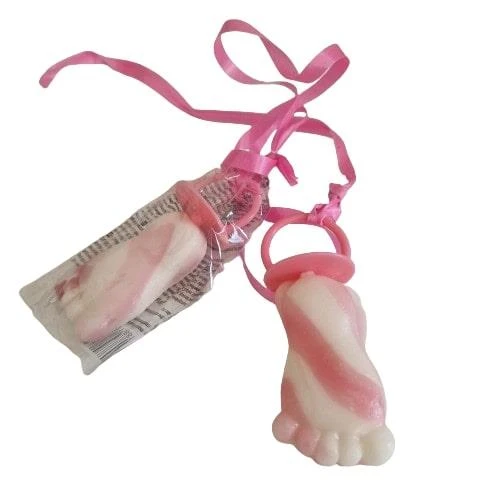 Silo Babyvoetjes Roze Wit - 50 Stuks