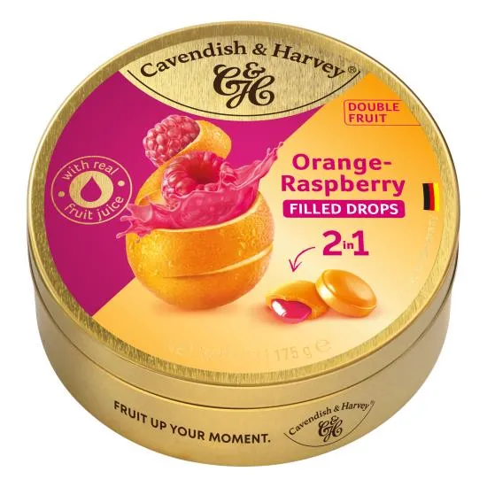 Cavendish & Harvey Doublefruit Orange Raspberry 9 x 175 Gram