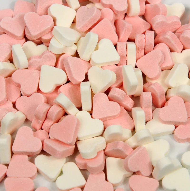 Vruchtenharten Mini Roze Wit 3 Kilo